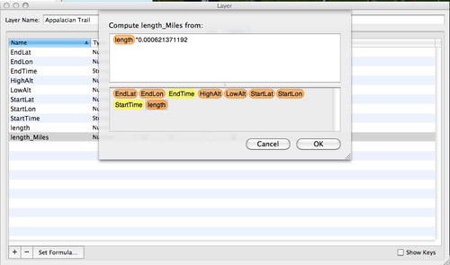 Set Formula Window